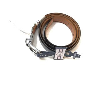 NWT Men's Reversible Brown and Black Belt Buckle Size 42-44 Solid Stretch